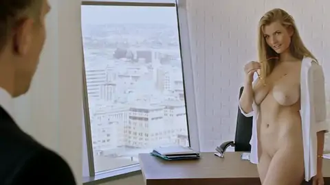 Ultra-super-cute Towheaded With Blue Eyes Gets Facialized In Her Office