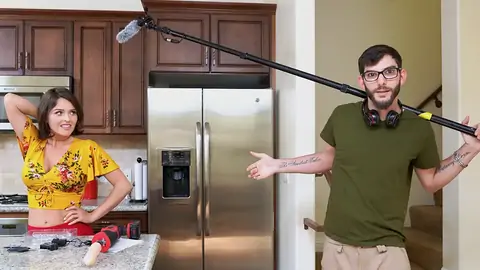 Preparing To Pummel The Dark-hued-haired Stunner With A Machine