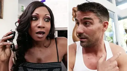 Muscular Lad Is Fingerblasting An Dark-hued Dame In The Living Room